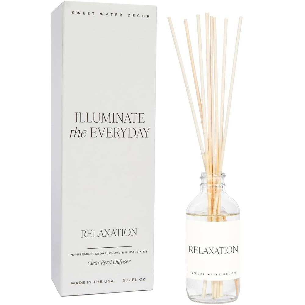 Sweet Water Decor Salt & Sea Reed Diffuser Set - Sea Salt Citrus & Musk Amber Scent Diffuser - Reed Diffusers for Home with Long Lasting Fragrance - Non-Toxic Oil Reed Diffuser - Made in the USA
