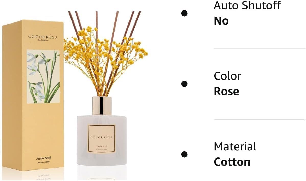 COCORRÍNA Reed Diffuser Set, Clean Linen Scented Diffuser with Sticks Home Fragrance Reed Diffuser for Bathroom Shelf Decor