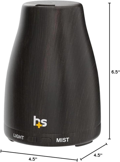 HealthSmart Essential Oil Diffuser, Cool Mist Humidifier and Aromatherapy Diffuser, FSA HSA Eligible with 500ML Tank for Large Rooms, Adjustable Timer, Mist Mode and 7 LED Light Colors, White