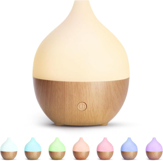 SALKING Essential Oil Diffuser, 100ml Small Aromatherapy Diffuser with Auto Shut-Off Function, Ultrasonic Diffusers for Essential Oils, Cool Mist Humidifier with Warm White Lights, for Office Home