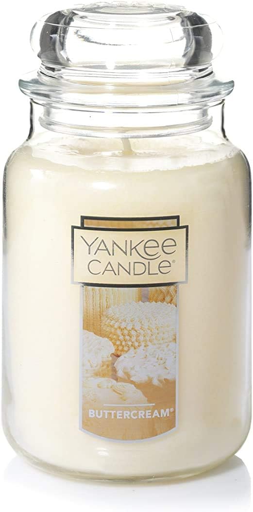 Yankee Candle | Buttercream Scented, Classic 22oz Large Jar Single Wick Candle, Over 110 Hours of Burn Time