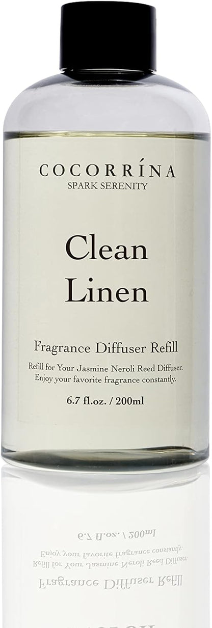 COCORRÍNA Reed Diffuser Set, Clean Linen Scented Diffuser with Sticks Home Fragrance Reed Diffuser for Bathroom Shelf Decor