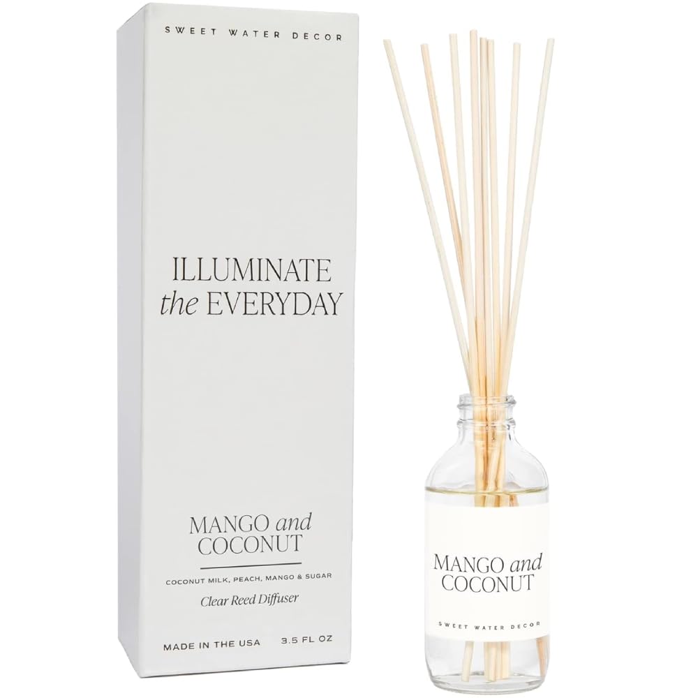 Sweet Water Decor Salt & Sea Reed Diffuser Set - Sea Salt Citrus & Musk Amber Scent Diffuser - Reed Diffusers for Home with Long Lasting Fragrance - Non-Toxic Oil Reed Diffuser - Made in the USA