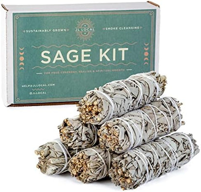 Handcrafted 4 Inch White Sage Sticks - Fresh, Natural California Sage Smudge Sticks with Instructions & Blessings - Wand Sage for Cleansing House Negative Energy &amp; Other Smudging Rituals