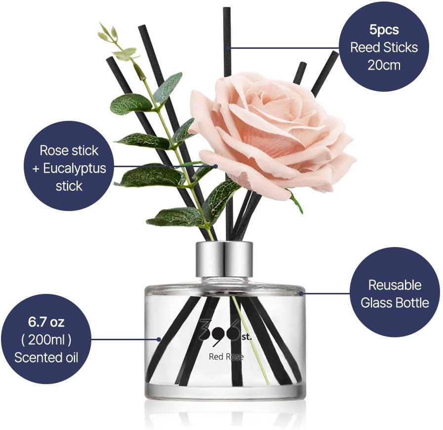 396 st. Rose Flower Reed Diffuser, Red Rose (Also Known as Rose Perfume) / Reed Diffuser Sets, Scentsy Home Fragrance, Scented Oils, Home & Bathroom Décor