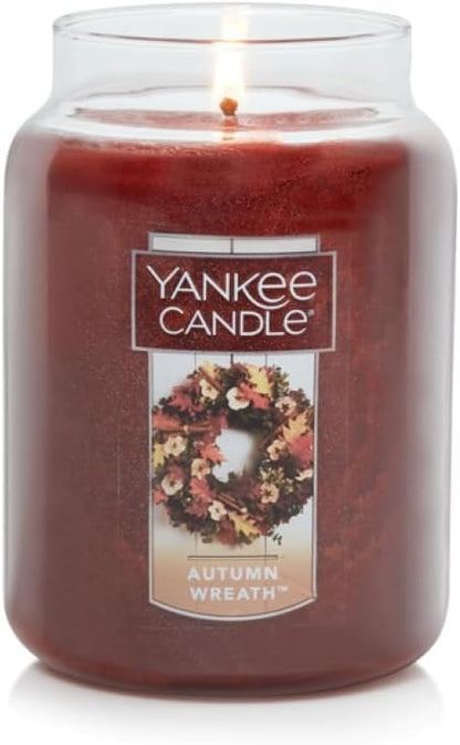 Yankee Candle | Autumn Wreath Scented, Classic 22oz Large Jar Single Wick Aromatherapy Candle, Over 110 Hours of Burn Time, Fall Fragrance
