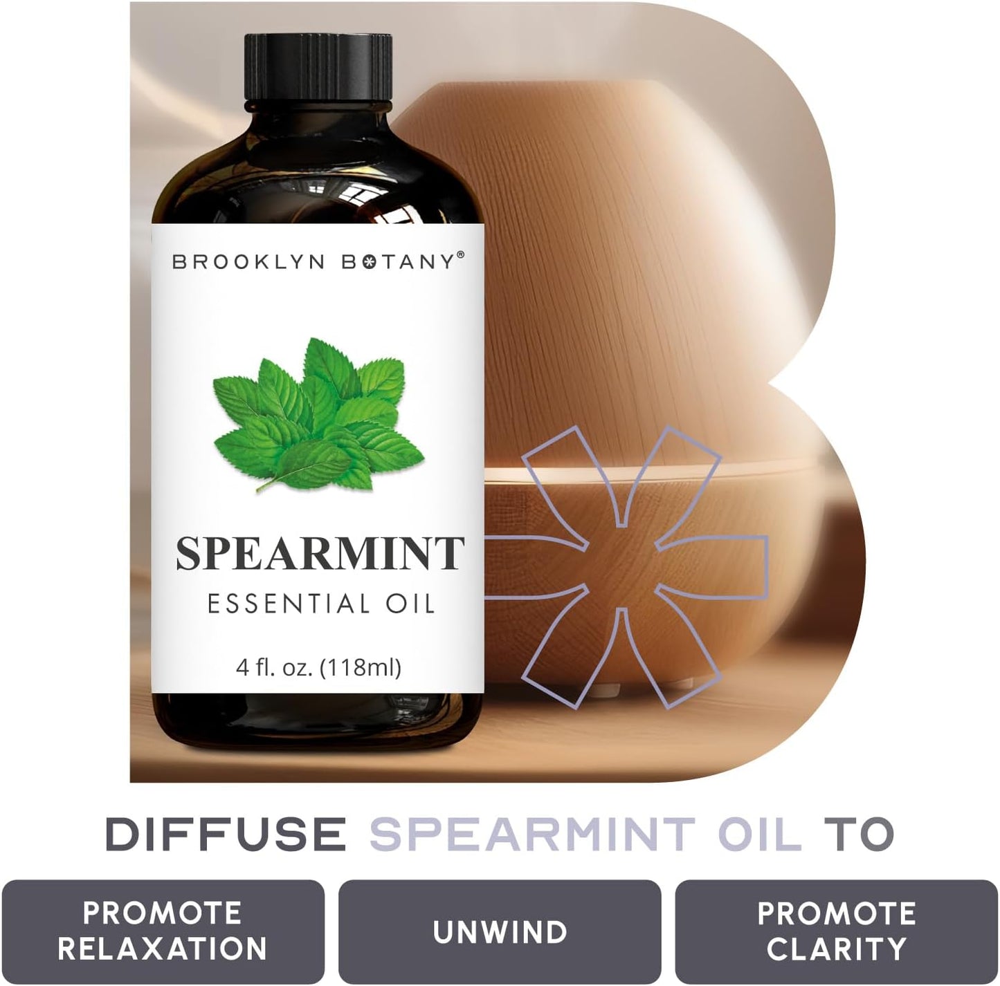 Brooklyn Botany Peppermint Essential Oil - 100% Pure and Natural - Premium Grade with Dropper - for Aromatherapy and Diffuser