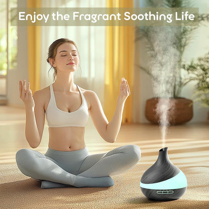 500 ML Essential Oil Diffuser, Upgrade Aroma Diffuser for Large Room, Aromatherapy Diffuser Humidifier with Remote Control 14 Color Lights 4 Timer Setting Auto Shut-Off