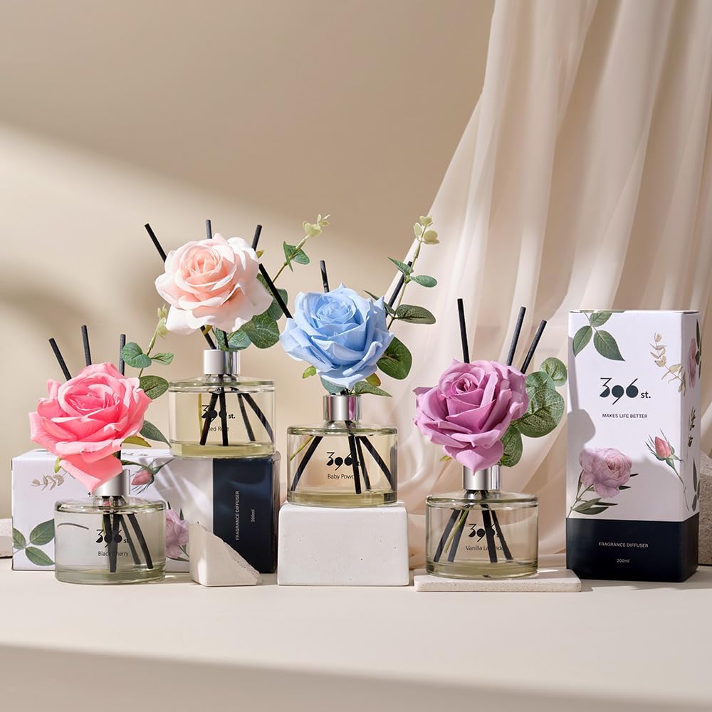 396 st. Rose Flower Reed Diffuser, Red Rose (Also Known as Rose Perfume) / Reed Diffuser Sets, Scentsy Home Fragrance, Scented Oils, Home & Bathroom Décor
