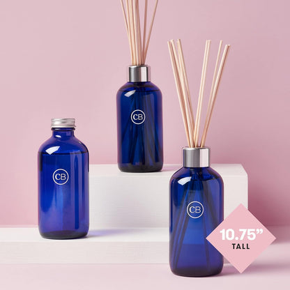 Capri Blue Volcano Reed Diffuser Set - Comes with Reed Diffuser Sticks, Fragrance Oil, and Glass Bottle Oil Diffuser - Aromatherapy Diffuser - White Diffuser (8 fl oz)