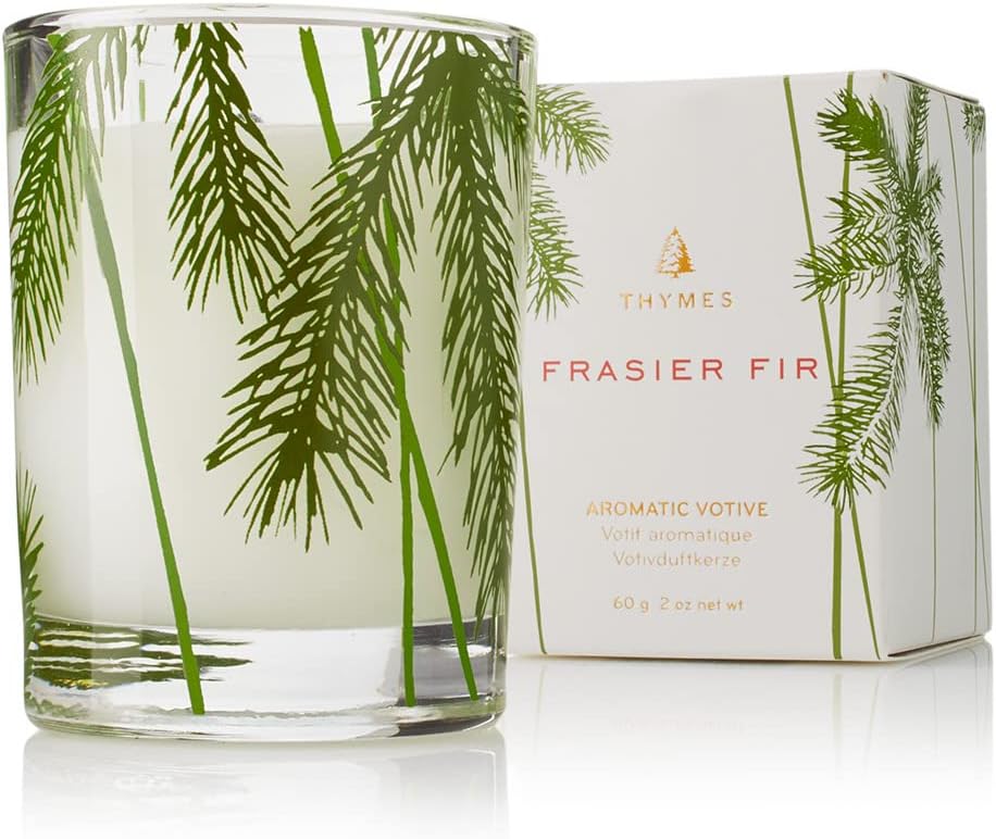 Thymes Frasier Fir Pine Needle Candle - Highly Scented Candles for a Luxury Home Fragrance - Holiday Candles with a Forest Fragrance - Single-Wick Candle (6.5 oz)