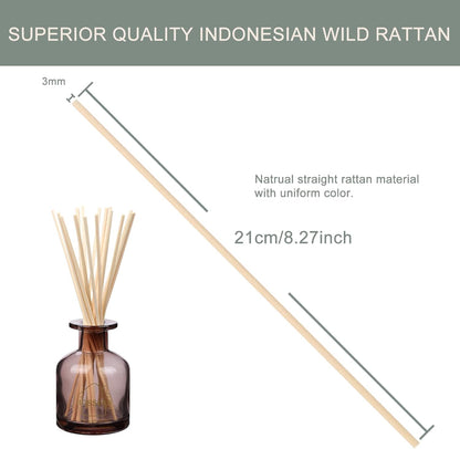 HOSSIAN 100PCS Reed Diffuser Sticks-Natural Rattan Wood Sticks Reed diffusers-Reed Sticks-Replacement for Aroma Fragrance reeds for Essential Oil Diffusers Refills