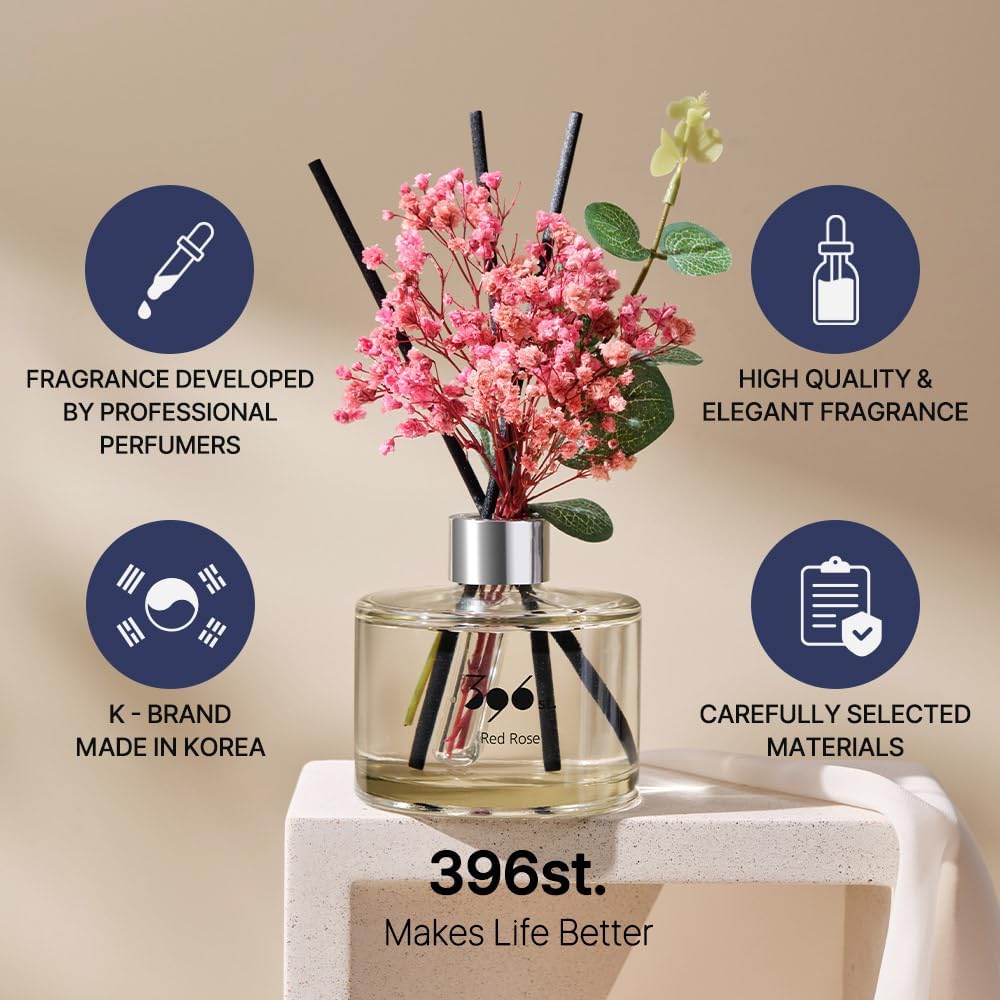 396 st. Rose Flower Reed Diffuser, Red Rose (Also Known as Rose Perfume) / Reed Diffuser Sets, Scentsy Home Fragrance, Scented Oils, Home & Bathroom Décor