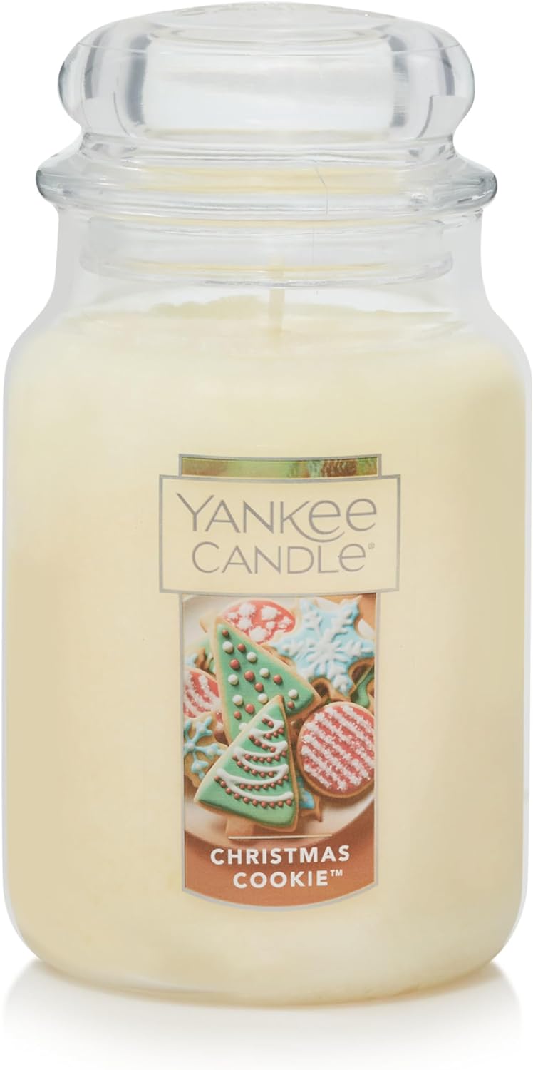 Yankee Candle | Christmas Cookie Scented, Classic 22oz Large Jar Single Wick Candle, Over 110 Hours of Burn Time, Perfect for Holiday Gifting and Celebration