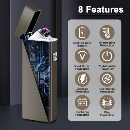 LcFun Electric USB Rechargeable Lighter, Windproof Plasma Dual Arc Lighter with LED Battery Indication, Electronic Flameless Cool Lighters Gifts for Men Fathers Husband (Black Dragon)