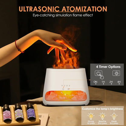 SALKING 2-in-1 Ultrasonic Essential Oil Diffuser & Himalayan Salt Lamp, Aromatherapy Diffuser Cool Mist Humidifier with Auto Off Function, 100% Pure Himalayan Pink Salt Rock, 150ml (Wooden Grain)