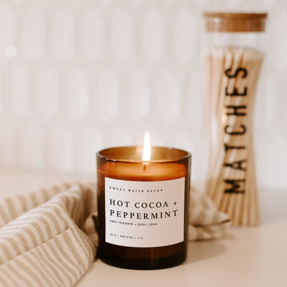 Sweet Water Decor Salt and Sea Candle - Sea Salt, Citrus, Amber, Musk, Beach Scented Soy Candles for Home - 11oz White Glass Jar   Wood Lid, 50  Hour Burn Time, Made in the USA