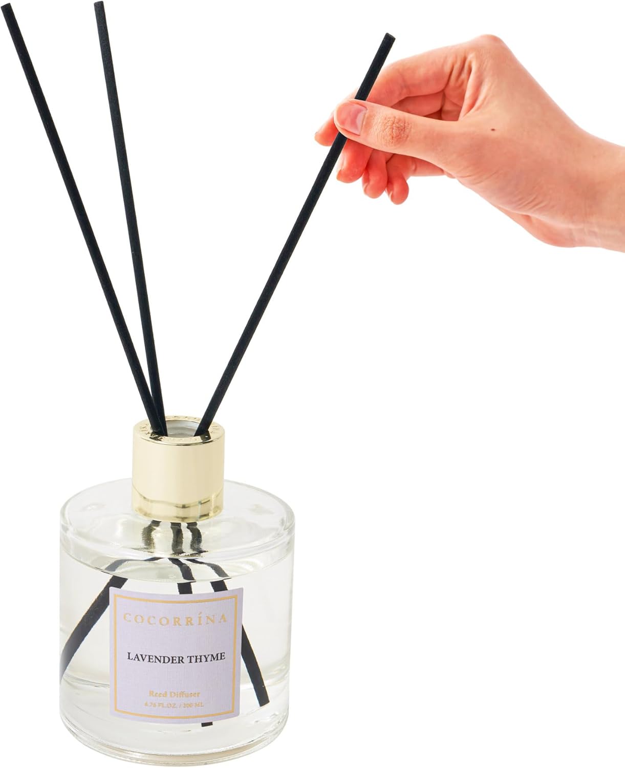 COCORRÍNA Reed Diffuser Set, Clean Linen Scented Diffuser with Sticks Home Fragrance Reed Diffuser for Bathroom Shelf Decor