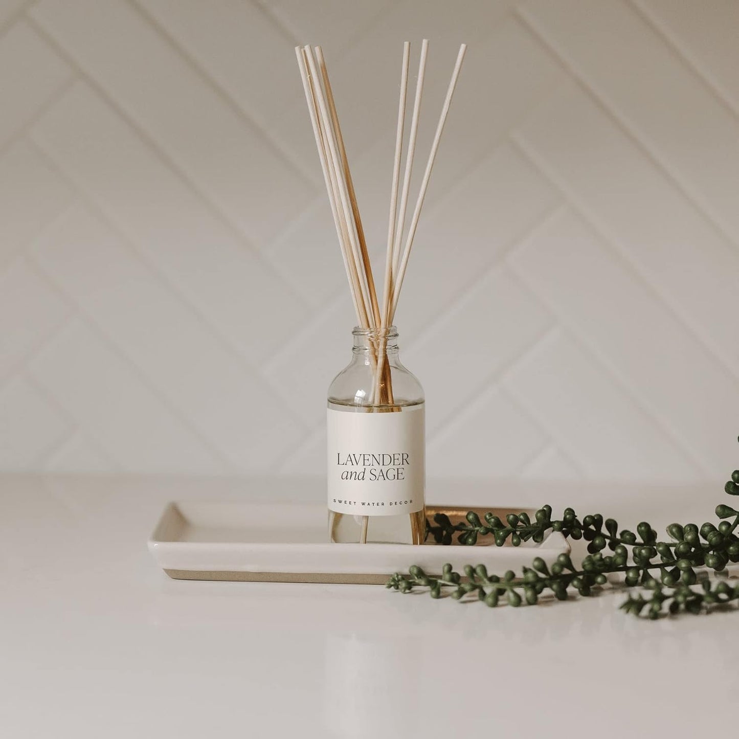 Sweet Water Decor Salt & Sea Reed Diffuser Set - Sea Salt Citrus & Musk Amber Scent Diffuser - Reed Diffusers for Home with Long Lasting Fragrance - Non-Toxic Oil Reed Diffuser - Made in the USA