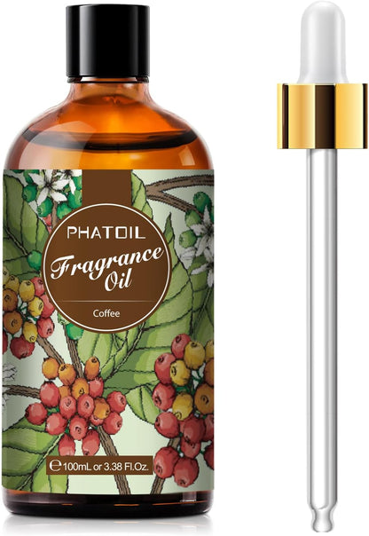 PHATOIL 3.38 FL.OZ Coconut & Vanilla Fragrance Oils for Aromatherapy, Essential Oils for Diffusers for Home, Perfect for Diffuser, Yoga, DIY Candle and Soap Making - 100ml