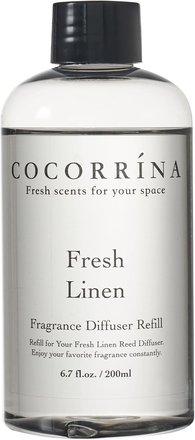 COCORRÍNA Reed Diffuser Set, Clean Linen Scented Diffuser with Sticks Home Fragrance Reed Diffuser for Bathroom Shelf Decor