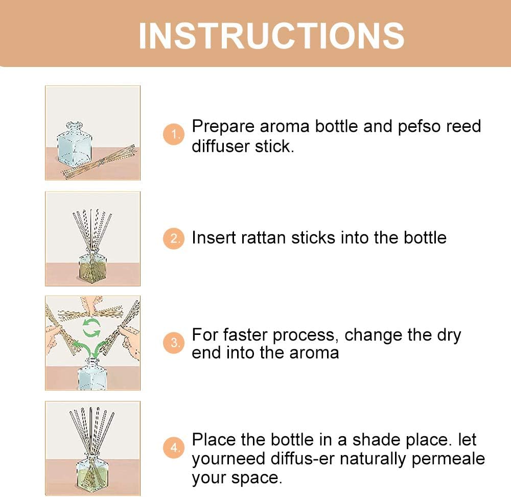 HOSSIAN 100PCS Reed Diffuser Sticks-Natural Rattan Wood Sticks Reed diffusers-Reed Sticks-Replacement for Aroma Fragrance reeds for Essential Oil Diffusers Refills