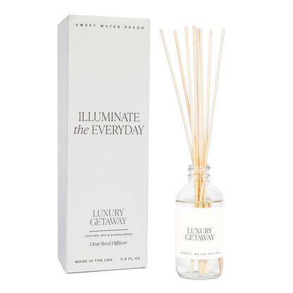 Sweet Water Decor Salt & Sea Reed Diffuser Set - Sea Salt Citrus & Musk Amber Scent Diffuser - Reed Diffusers for Home with Long Lasting Fragrance - Non-Toxic Oil Reed Diffuser - Made in the USA