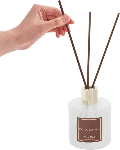 COCORRÍNA Reed Diffuser Set, Clean Linen Scented Diffuser with Sticks Home Fragrance Reed Diffuser for Bathroom Shelf Decor