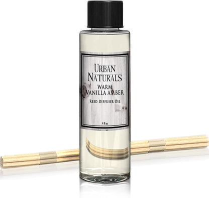Urban Naturals Eucalyptus &amp; Sage Oil Reed Diffuser Refill | Eucalyptus, Sage, Mint, Lime and Cedarwood| Includes a Free Set of Reed Sticks! 4 oz