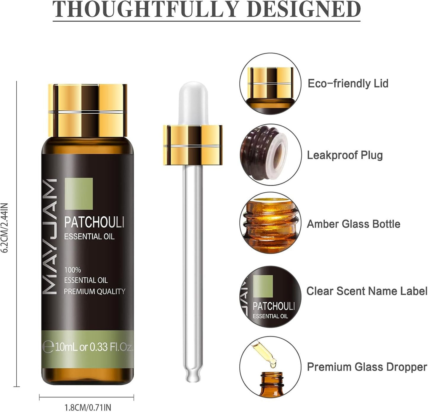 MAYJAM Essential Oil for Diffusers, Essential Oil with Premium Glass Dropper