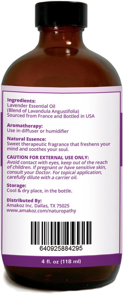 Naturopathy Peppermint Essential Oil, Natural Therapeutic Grade, Premium Quality Peppermint Oil, 4 fl. Oz - Perfect for Aromatherapy and Relaxation