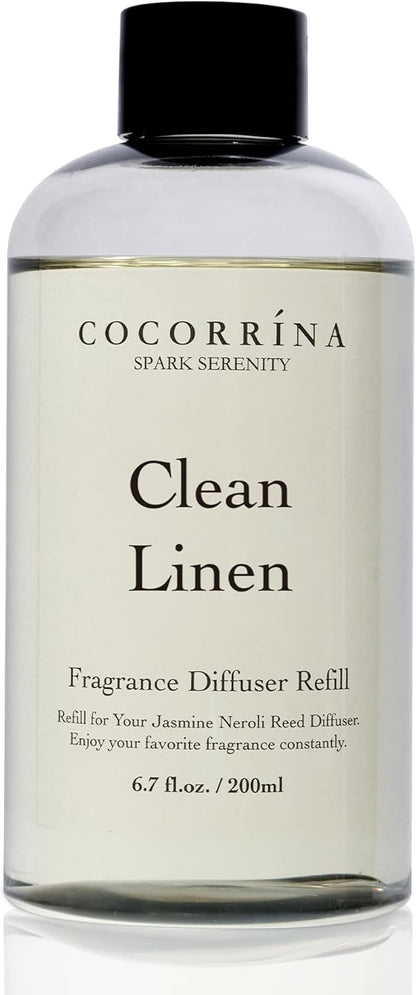 COCORRÍNA Reed Diffuser Set, Clean Linen Scented Diffuser with Sticks Home Fragrance Reed Diffuser for Bathroom Shelf Decor