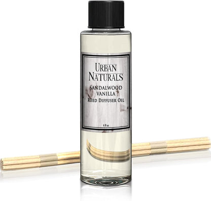 Urban Naturals Eucalyptus &amp; Sage Oil Reed Diffuser Refill | Eucalyptus, Sage, Mint, Lime and Cedarwood| Includes a Free Set of Reed Sticks! 4 oz