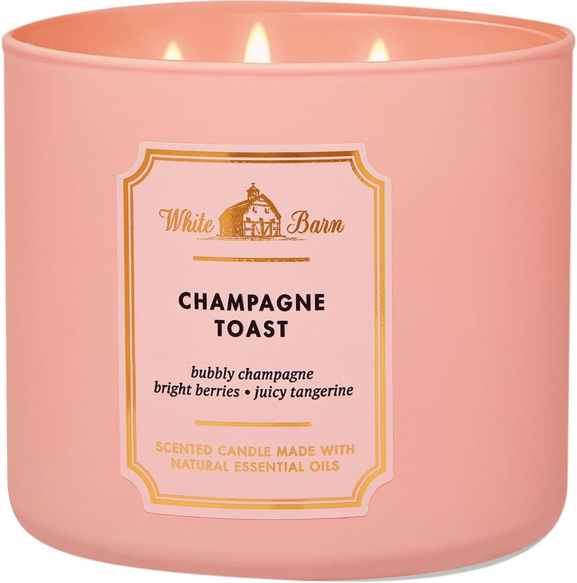 Bath and Body Works White Barn Champagne Toast 3 Wick Candle 14.5 Ounce Basic White Barn Label, Scented