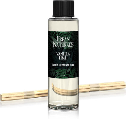 Urban Naturals Eucalyptus &amp; Sage Oil Reed Diffuser Refill | Eucalyptus, Sage, Mint, Lime and Cedarwood| Includes a Free Set of Reed Sticks! 4 oz