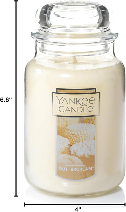 Yankee Candle | Buttercream Scented, Classic 22oz Large Jar Single Wick Candle, Over 110 Hours of Burn Time