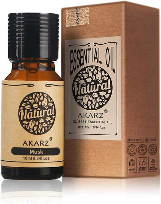 AKARZ Musk Essential Oil Natural Organic Pure Premium Musk Oil 0.34 Fl Oz (10ml)