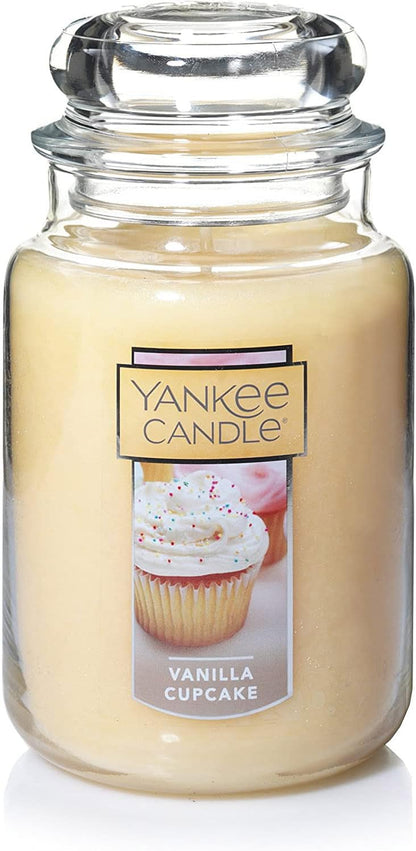 Yankee Candle | Vanilla Cupcake Scented Classic 22oz Large Jar Single Wick Candle, Over 110 Hours of Burn Time, Ideal for Creating Relaxing Ambience
