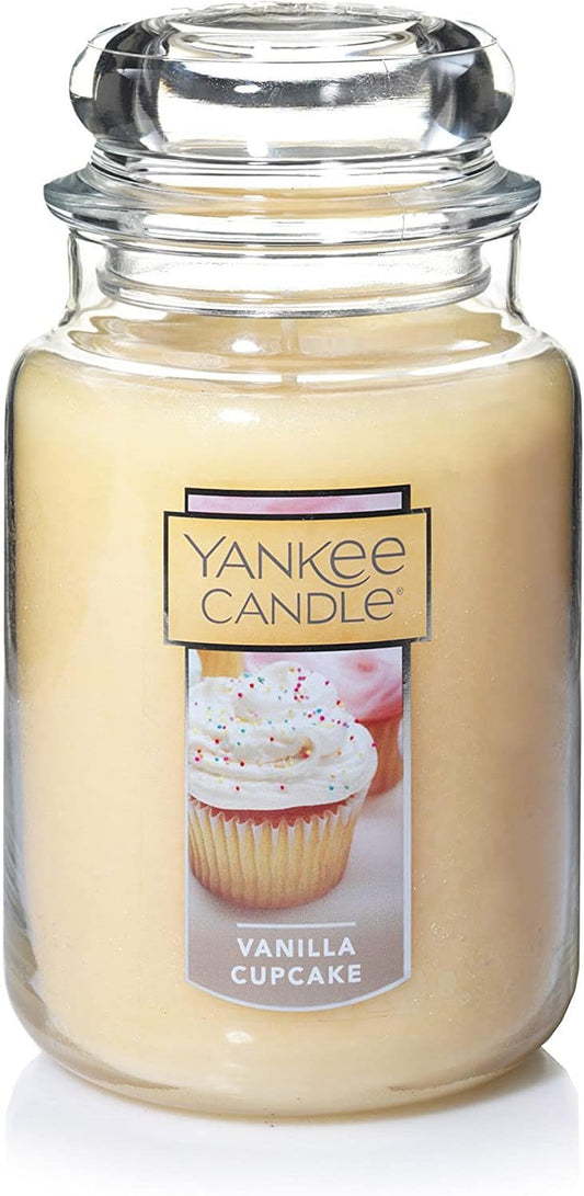 Yankee Candle | Vanilla Cupcake Scented Classic 22oz Large Jar Single Wick Candle, Over 110 Hours of Burn Time, Ideal for Creating Relaxing Ambience