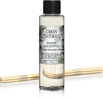 Urban Naturals Eucalyptus &amp; Sage Oil Reed Diffuser Refill | Eucalyptus, Sage, Mint, Lime and Cedarwood| Includes a Free Set of Reed Sticks! 4 oz