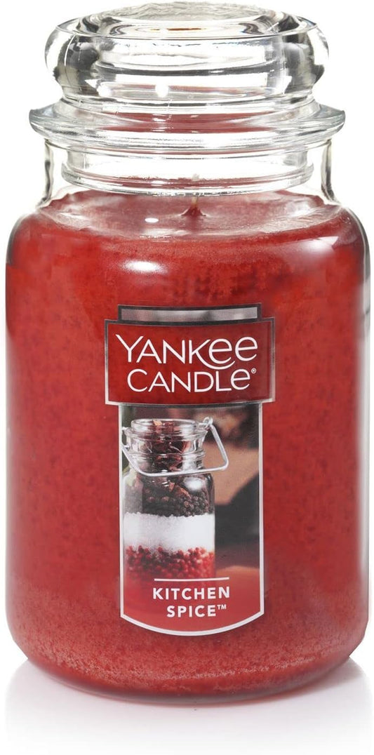 Yankee Candle | Kitchen Spice Scented, Classic 22oz Large Jar, Single Wick, Over 110 Hours of Burn Time, Ideal for Home and Celebrations