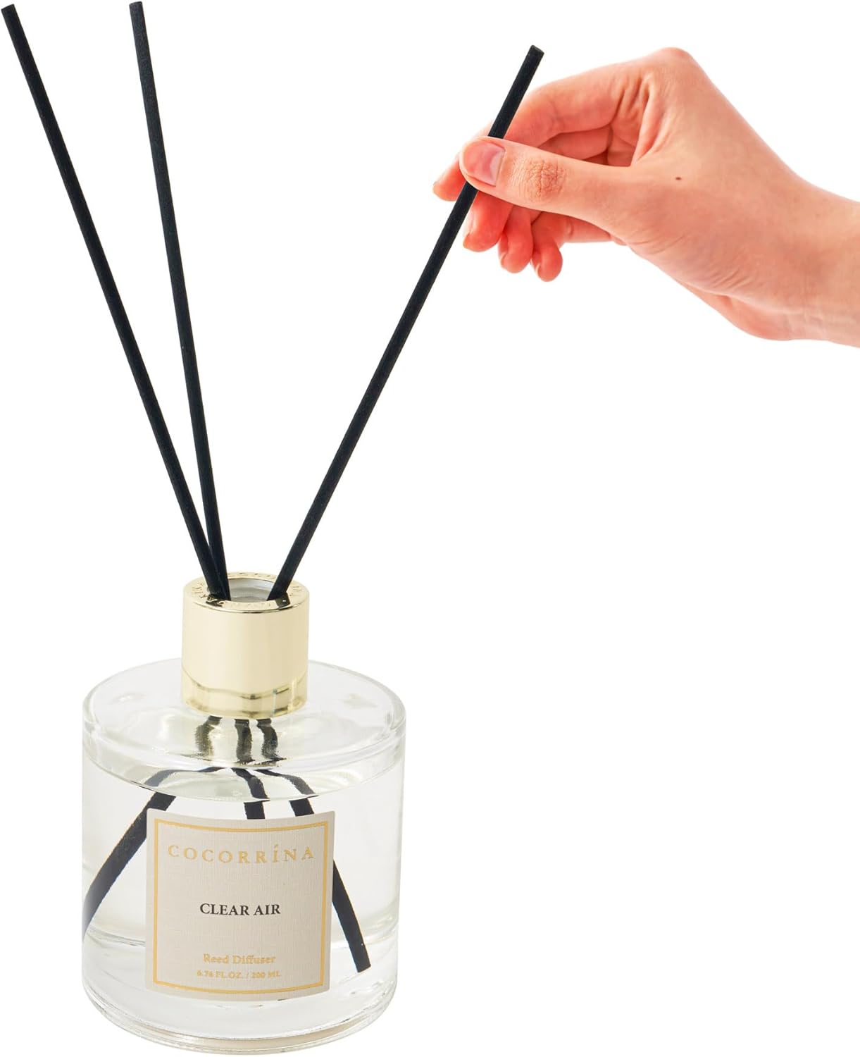 COCORRÍNA Reed Diffuser Set, Clean Linen Scented Diffuser with Sticks Home Fragrance Reed Diffuser for Bathroom Shelf Decor