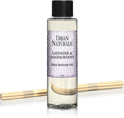 Urban Naturals Eucalyptus &amp; Sage Oil Reed Diffuser Refill | Eucalyptus, Sage, Mint, Lime and Cedarwood| Includes a Free Set of Reed Sticks! 4 oz