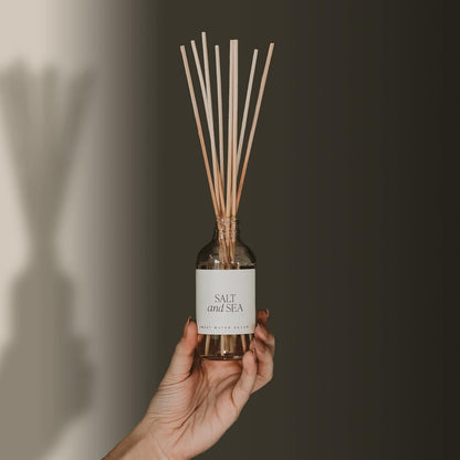 Sweet Water Decor Salt & Sea Reed Diffuser Set - Sea Salt Citrus & Musk Amber Scent Diffuser - Reed Diffusers for Home with Long Lasting Fragrance - Non-Toxic Oil Reed Diffuser - Made in the USA