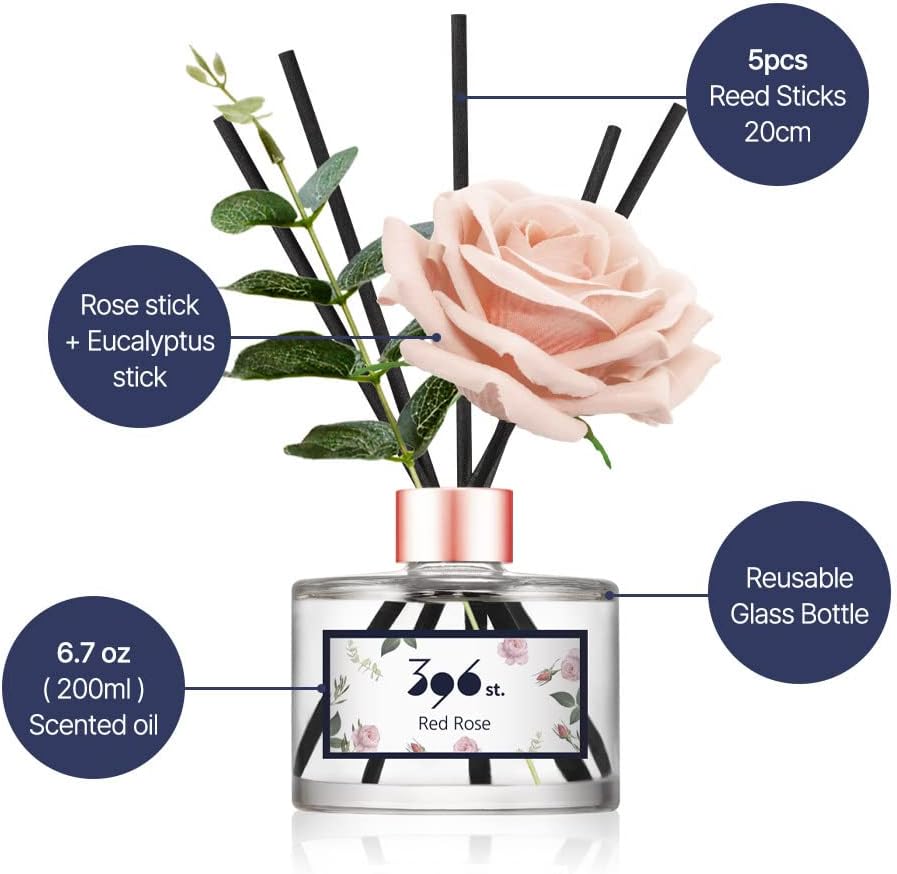 396 st. Rose Flower Reed Diffuser, Red Rose (Also Known as Rose Perfume) / Reed Diffuser Sets, Scentsy Home Fragrance, Scented Oils, Home & Bathroom Décor