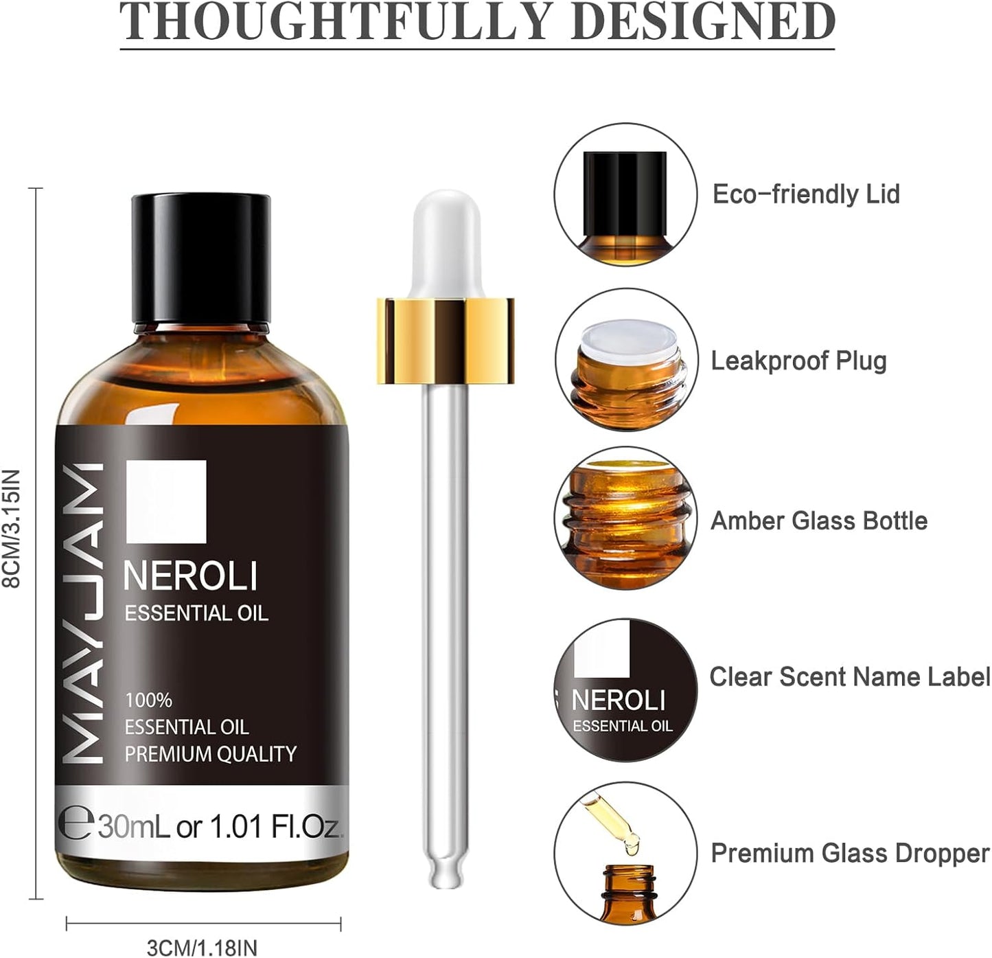 MAYJAM Essential Oil for Diffusers, Essential Oil with Premium Glass Dropper