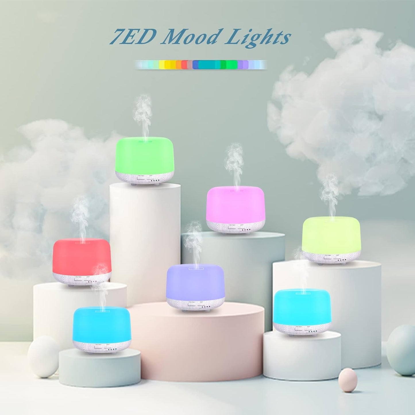 SPLITSKY Aromatherapy Essential Oil Home Diffuser with Remote Control, 300ML Large Room Cool Mist Air Humidifier, 8 Hours Quiet Operation, Timer, 7 Colors LED Night Night，Suitable Home,Yoga.