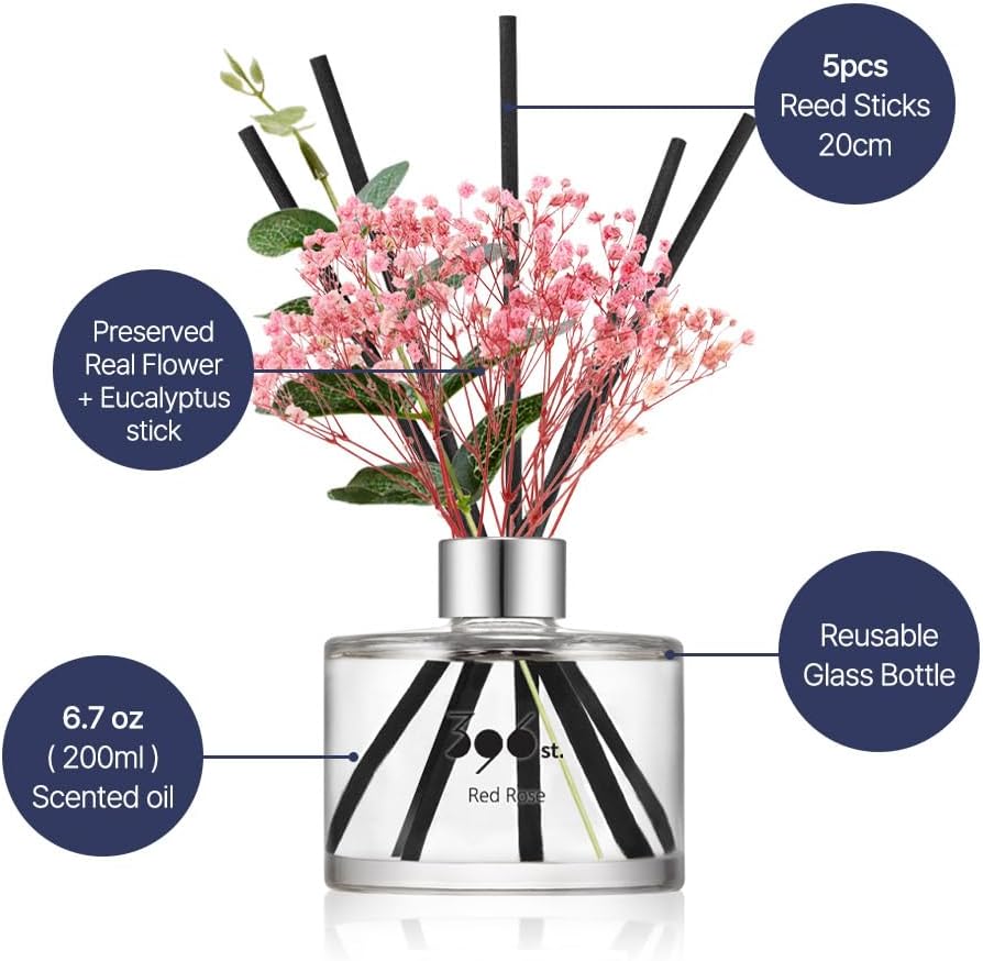 396 st. Rose Flower Reed Diffuser, Red Rose (Also Known as Rose Perfume) / Reed Diffuser Sets, Scentsy Home Fragrance, Scented Oils, Home & Bathroom Décor