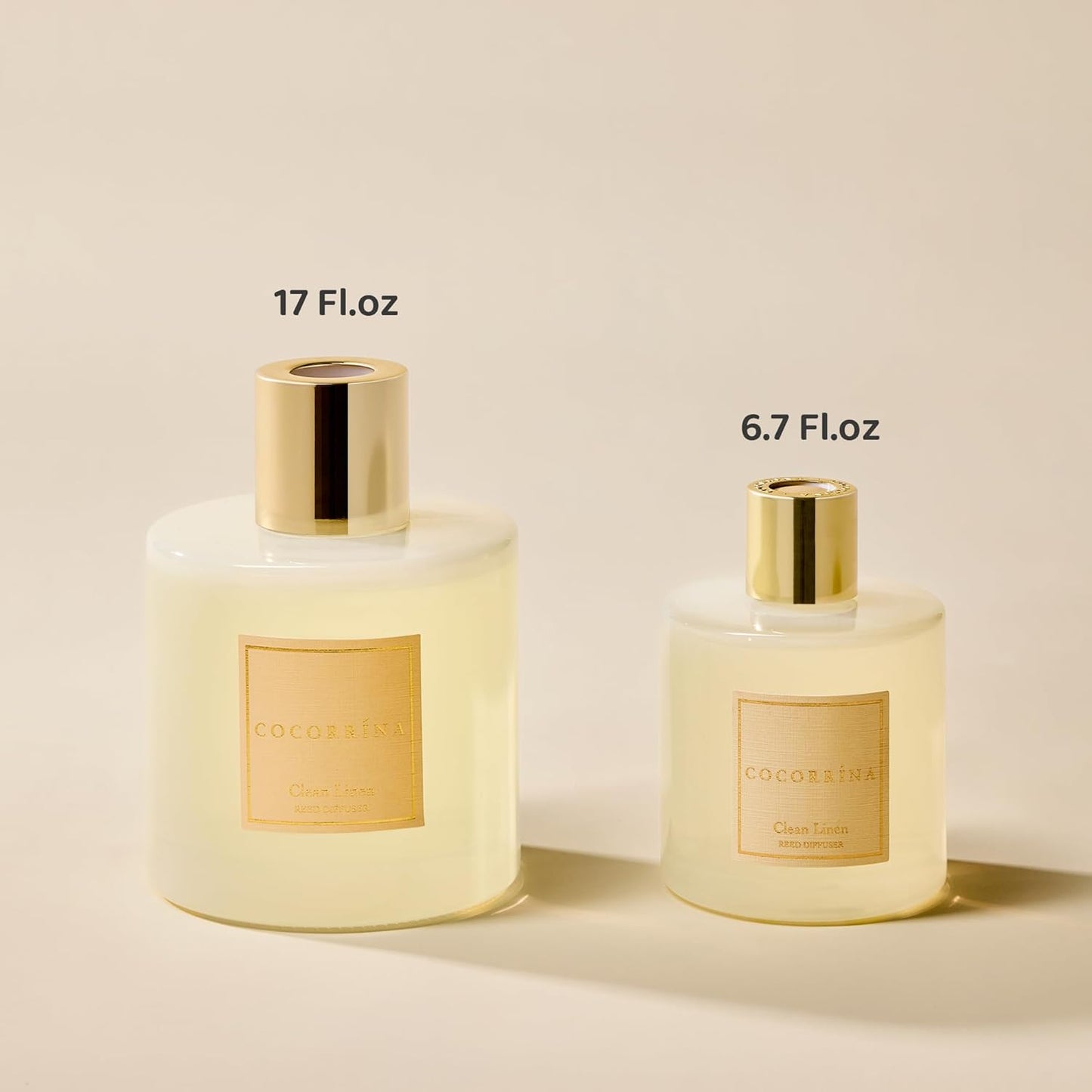 COCORRÍNA Reed Diffuser Set, Clean Linen Scented Diffuser with Sticks Home Fragrance Reed Diffuser for Bathroom Shelf Decor
