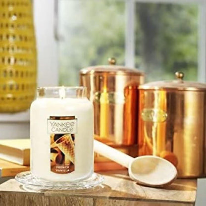 Yankee Candle | French Vanilla Scented, Classic 22oz Large Jar Single Wick Candle, Over 110 Hour Burn Time, Ideal for Entertaining and Personal Relaxation